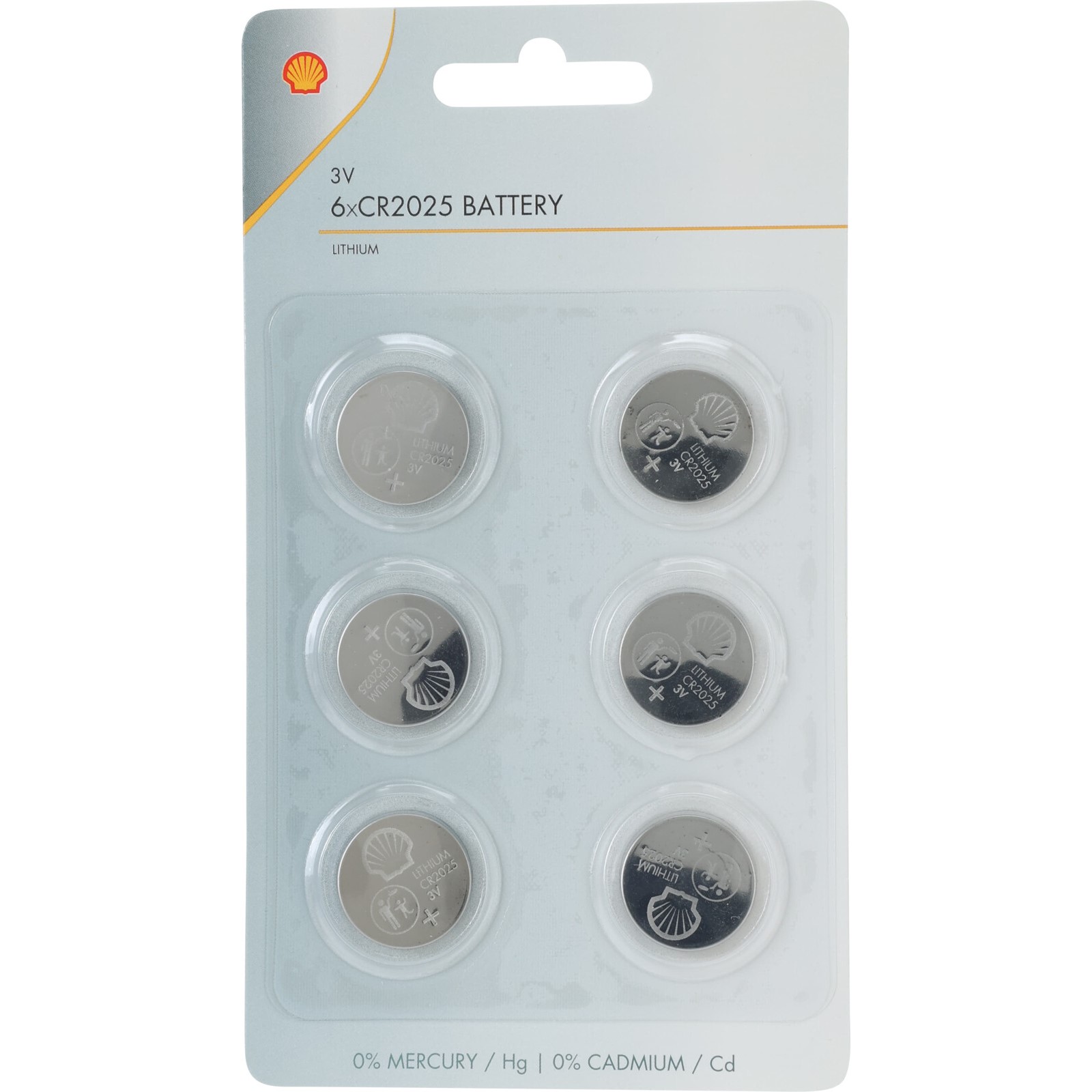 CR2025 Button cell batteries, 6 pcs